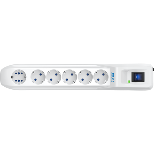 Сетевой фильтр Pilot L GP 6 розеток (5 евро + 1GP) 1.8 м/ Surge protector Pilot L GP 6 sockets (5 Euro + 1GP) 1.8 m white