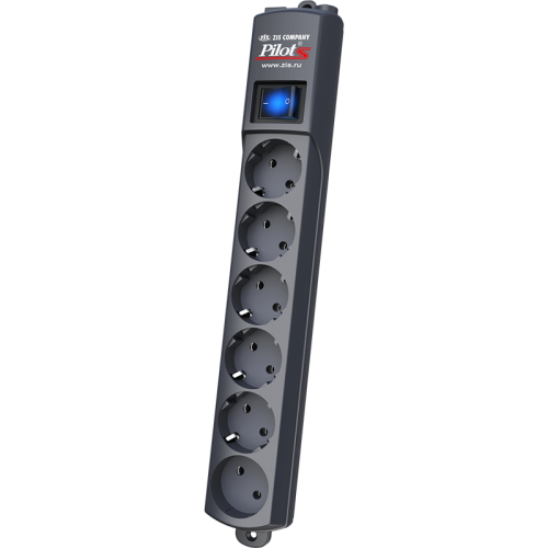 Сетевой фильтр Pilot S 6 розеток (5 евро + 1 без заземления) 10 м, графит/ Pilot S surge protector 6 outlets (EUR 5 + 1 without grounding) 10 m, graphite