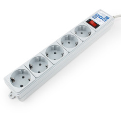 Фильтр-удлинитель Power Cube B 1.9 м 5 розеток (серый) 10А/2,2кВт/ Surge protector Power Cube B 1.9 m 5 outlets (gray) 10A / 2.2kW