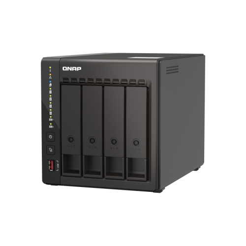 Сетевое хранилище без дисков/ SMB QNAP TS-453E-8G NAS, 4-tray w/o HDD. 2xHDMI-port. 4-core Celeron J6412 2-2.6 GHz, 8GB DDR,  2x2.5Gb LAN, 2 x M.2 2280 PCIe Gen 3 x2, 2x USB 3.2 Gen 2 (10Gbps) Port, 2x USB 2.0 port