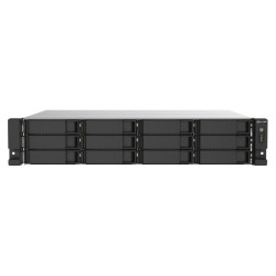 Сетевое хранилище без дисков/ SMB QNAP TS-1273AU-RP-8G NAS 12 HDD trays, 2x 2.5 GbE, rackmount, 2 PSU. 4-core AMD V1500B  2,2 GHz , RAM 8 GB (8 GB UDIMM DDR4 (1 x 8 GB) up to 32 GB (2 x 16 GB)). W/o rail kit RAIL-B02