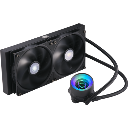 Система охлаждения/ Cooler Master MasterLiquid ML280 Mirror (230W, 280mm, ARGB, fans: 2x140mm/67CFM/27dBa/1400rpm, 1200/115X/2066/2011-V3/2011/AM5/AM4/AM3/AM3+/AM2/AM2+/FM2/FM2+/FM1/1700 only with bracket)