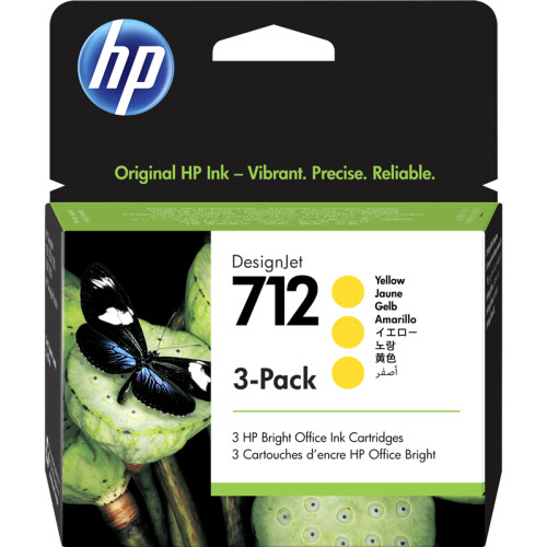 Набор картриджей/ HP 712 3-Pack 29-ml Yellow DesignJet Ink Cartridge