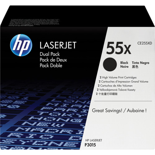 Тонер-картридж набор из 2 шт/ HP LaserJet CE255X Dual Pack Black Print Cartridge