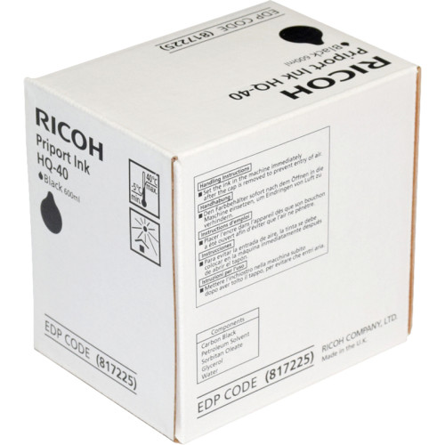 Чернила для дупликатора тип HQ40 черные (5 картриджей*600мл)/ RICOH PRIPORT BLACK INK HQ40( 5 картриджей*600мл)