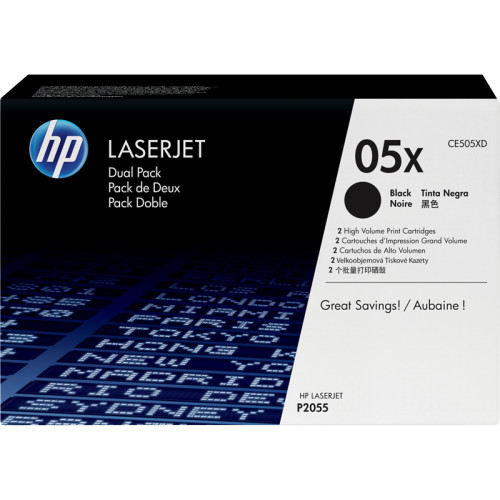 Тонер-картридж набор из 2 шт/ HP LaserJet CE505X Dual Pack Black Print Cartridge