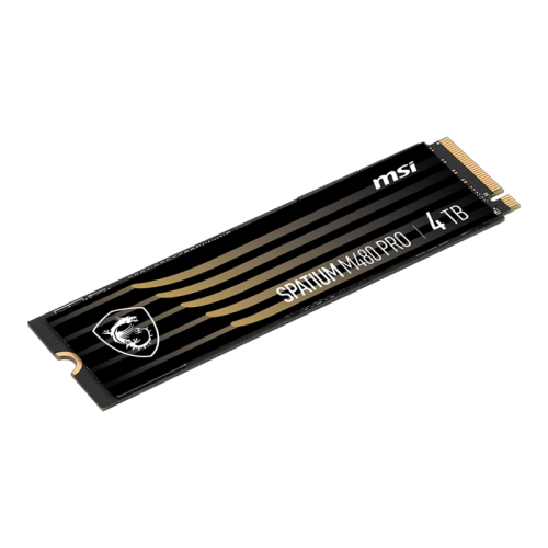 MSI SSD SPATIUM M480 Pro, 2000GB, M.2(22x80mm), NVMe, PCIe 4.0 x4, 3D TLC, R/W 7400/7000, IOPs 1 000 000/1 000 000, DRAM buffer 2048MB, TBW 1400, DWPD 0.38 (5 лет)