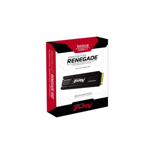 Твердотельный накопитель/ Kingston SSD Fury Renegade, 1000GB, M.2(22x80mm), NVMe, PCIe 4.0 x4, 3D TLC, R/W 7300/6000MB/s, IOPs 900 000/1 000 000, DRAM buffer 1024MB, TBW 1000, DWPD 0.55, with Heat Spreader (5 лет)