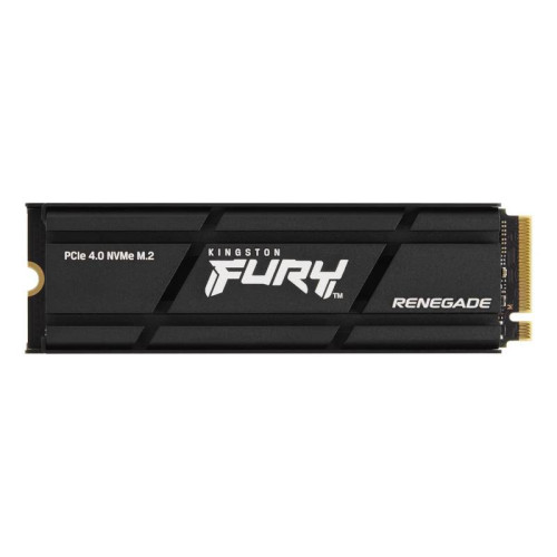 Твердотельный накопитель/ Kingston SSD Fury Renegade, 1000GB, M.2(22x80mm), NVMe, PCIe 4.0 x4, 3D TLC, R/W 7300/6000MB/s, IOPs 900 000/1 000 000, DRAM buffer 1024MB, TBW 1000, DWPD 0.55, with Heat Spreader (5 лет)