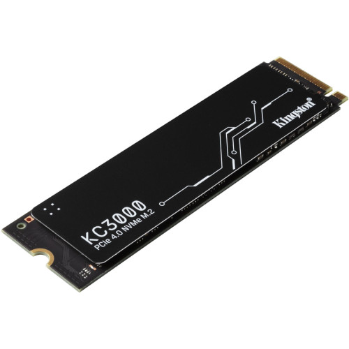 Твердотельный накопитель/ Kingston SSD KC3000, 1024GB, M.2(22x80mm), NVMe, PCIe 4.0 x4, 3D TLC, R/W 7000/6000MB/s, IOPs 900 000/1 000 000, DRAM buffer 1024MB, TBW 800, DWPD 0.71, with Heat Spreader (5 лет)