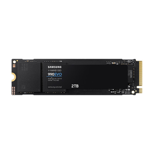 Твердотельные накопители/ Samsung SSD 990 EVO, 2000GB, M.2(22x80mm), NVMe 2.0, PCIe 4.0 x4, V-NAND TLC, R/W 5000/4200MB/s, IOPs 700 000/800 000, TBW 1200, DWPD 0.33 (12 мес.)