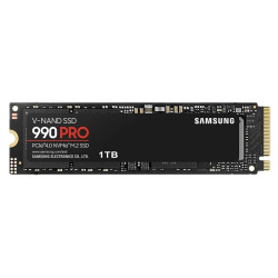 Твердотельные накопители/ Samsung SSD 990 PRO, 1000GB, M.2(22x80mm), NVMe 2.0, PCIe 4.0 x4, V-NAND TLC, R/W 7450/6900MB/s, IOPs 1 200 000/1 550 000, DRAM buffer 1024MB, TBW 600, DWPD 0.33 (12 мес.)