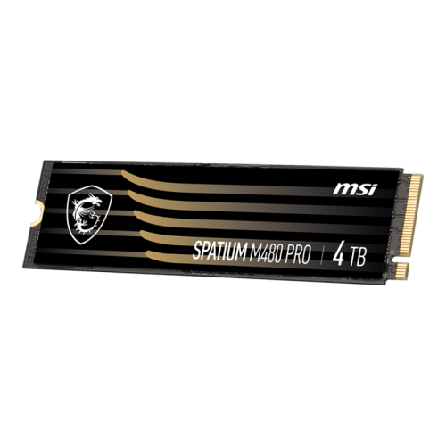 MSI SSD SPATIUM M480 Pro, 1000GB, M.2(22x80mm), NVMe, PCIe 4.0 x4, 3D TLC, R/W 7400/6000, IOPs 750 000/1 000 000, DRAM buffer 1024MB, TBW 700, DWPD 0.38 (5 лет)