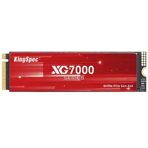 Твердотельный накопитель/ Kingspec SSD XG7000-512 2280, 1024GB, M.2(22x80mm), NVMe, PCIe 4.0 x4, 3D NAND, R/W 7400/6600MB/s, IOPs 710 000/610 000, TBW 600, DWPD 0.89, with Heat Sink (3 года)