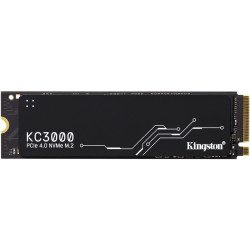 Твердотельный накопитель/ Kingston SSD KC3000, 1024GB, M.2(22x80mm), NVMe, PCIe 4.0 x4, 3D TLC, R/W 7000/6000MB/s, IOPs 900 000/1 000 000, DRAM buffer 1024MB, TBW 800, DWPD 0.71, with Heat Spreader (5 лет)