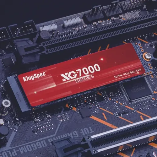 Твердотельный накопитель/ Kingspec SSD XG7000-512 2280, 1024GB, M.2(22x80mm), NVMe, PCIe 4.0 x4, 3D NAND, R/W 7400/6600MB/s, IOPs 710 000/610 000, TBW 600, DWPD 0.89, with Heat Sink (3 года)