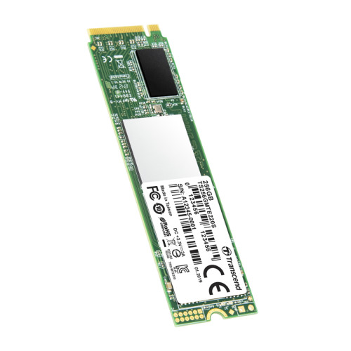 Твердотельный накопитель/ Transcend SSD MTE220S, 256GB, M.2(22x80mm), NVMe 1.3, PCIe 3.0 x4, 3D TLC, R/W 3300/1250MB/s, IOPs 190 000/300 000, DRAM buffer 256MB, TBW 550, DWPD 1.2 (5 лет)