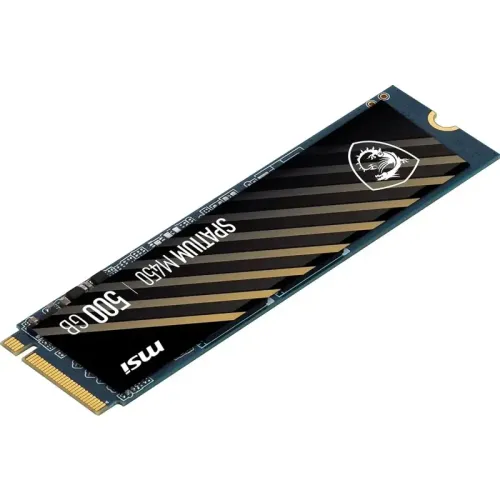 MSI SSD SPATIUM M450, 500GB, M.2(22x80mm), NVMe, PCIe 4.0 x4, 3D TLC, R/W 3600/2300, IOPs 300 000/550 000, TBW 300, DWPD 0.33 (5 лет)