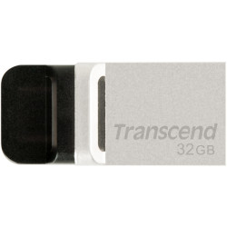 Флеш-накопитель/ Transcend 32GB JetFlash 880, Silver Plating, OTG