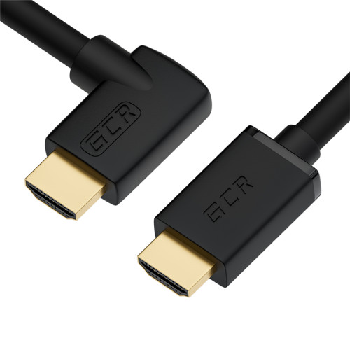 GCR Кабель 3.0m HDMI 2.0, M/M правый угол, черный, HDR 4:2:2, Ultra HD, 4K 60 fps 60Hz/5K*30Hz, 3D, AUDIO, 18.0 Гбит/с, 28/28 AWG, GCR-52323