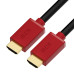 GCR Кабель 1.0m HDMI версия 1.4, черный, красные коннекторы, OD7.3mm, 30/30 AWG, позолоченные контакты, Ethernet 10.2 Гбит/с, 3D, 4K GCR-HM450-1.0m, экран