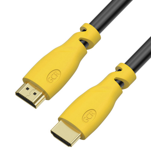 Greenconnect Кабель 1.0m HDMI версия 2.0, HDR 4:2:2, Ultra HD, 4K 60 fps 60Hz/5K*30Hz, 3D, AUDIO, 18.0 Гбит/с, 28/28 AWG, OD7.3mm, тройной экран, черный, желтые коннекторы, GCR-HM341-1.0m