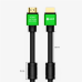 Greenconnect Кабель 1.2m HDMI версия 2.0, HDR 4:2:2, Ultra HD, 4K 60 fps 60Hz/5K*30Hz, 3D, AUDIO, 18.0 Гбит/с, 28/28 AWG, OD7.3mm, тройной экран, нейлон, AL корпус зеленый, ферритовые кольца, GCR-51005