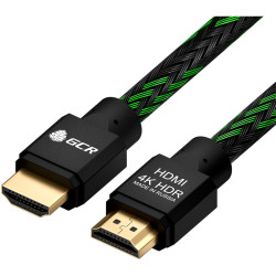 GCR Кабель 1.5m HDMI 2.0, BICOLOR нейлон, AL корпус черный, HDR 4:2:2, Ultra HD, 4K 60 fps 60Hz/5K*30Hz, 3D, AUDIO, 18.0 Гбит/с, 28AWG. GCR-52161