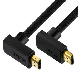 GCR Кабель 2.0m HDMI 2.0, M верхний угол/M верхний угол, черный нейлон, HDR 4:2:2, Ultra HD, 4K 60 fps 60Hz/5K*30Hz, 3D, AUDIO, 18.0 Гбит/с, 28/28 AWG, GCR-53275