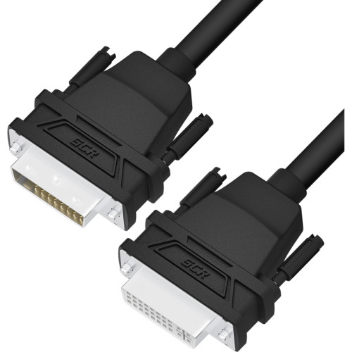 GCR Удлинитель 2.0m DVI-D, черный, DVI/DVI, 25M/25F, FullHD, 28 AWG, GCR-54715