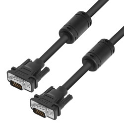 Greenconnect Кабель SVGA 5.0m чёрный, ферритовые кольца, OD8.0mm. 15M / 15M Premium, 28/28 AWG, двойной экран, GCR-51862