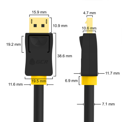 Greenconnect Кабель PROF 10.0m DisplayPort v1.2, 20M/20M, черный, ферритовые кольца, 28/26 AWG, GCR-50952