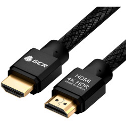 Greenconnect Кабель 1.5m HDMI версия 2.0, HDR 4:2:2, Ultra HD, 4K 60 fps 60Hz/5K*30Hz, 3D, AUDIO, 18.0 Гбит/с, 28/28 AWG, OD7.3mm, тройной экран, нейлон, AL корпус черный, GCR-52044