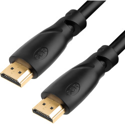 Greenconnect Кабель PROF 15.0m HDMI версия 2.0, черный, OD9.0mm, 28/24 AWG, позолоченные контакты, Ethernet 18.0 Гбит/с, 3D, 4K GCR-HM313-15.0m, тройной экран