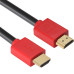 GCR Кабель 1.0m HDMI версия 1.4, черный, красные коннекторы, OD7.3mm, 30/30 AWG, позолоченные контакты, Ethernet 10.2 Гбит/с, 3D, 4K GCR-HM450-1.0m, экран