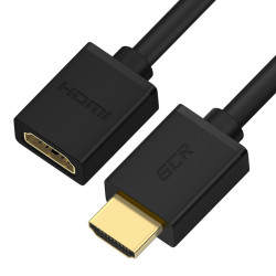 Greenconnect Удлинитель 5.0m v2.0 HDMI-HDMI черный, OD7.3mm, 28/28 AWG, позолоченные контакты, Ethernet 18.0 Гбит/с, 19M / 19F, тройной экран, GCR-51660