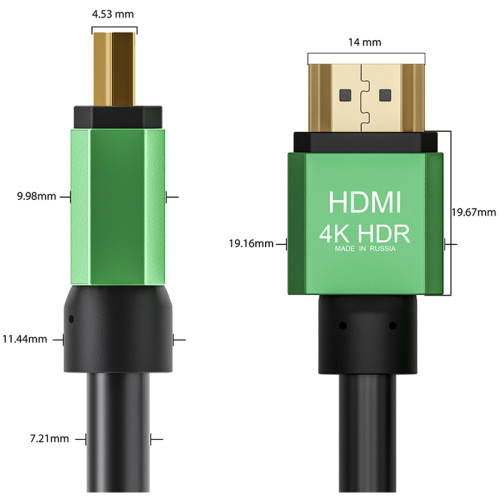 Greenconnect Кабель с активным усилителем сигнала 5.0m  AL case 2 ферит кольца, HDMI 2.0, 28/28, HDR 4:2:2, 4K/30Hz, High speed 19M/19M с усилителем, черный, тройной экран, GCR-51027