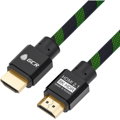 Greenconnect Кабель HDMI 2.1, 8K 60Hz, 4K 144Hz, 1.0m , динамический HDR 4:4:4, Ultra HD, 48.0 Гбит/с, тройное экранирование, ферритовые фильтры, GCR-51833