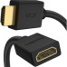 GCR Удлинитель 2.0m v2.0 HDMI-HDMI черный, OD7.3mm, 28/28 AWG, позолоченные контакты, Ethernet 18.0 Гбит/с, 19M / 19F, GCR-HMFR6-BB3S-2m, тройной экран