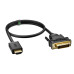 Greenconnect Кабель HDMI-DVI 0.3m черный, OD7.3mm, 28/28 AWG, позолоченные контакты, 19pin AM / 24+1M AM Dual Link, GCR-HD2DVI1-0.3m, тройной экран