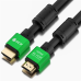 Greenconnect Кабель 1.2m HDMI версия 2.0, HDR 4:2:2, Ultra HD, 4K 60 fps 60Hz/5K*30Hz, 3D, AUDIO, 18.0 Гбит/с, 28/28 AWG, OD7.3mm, тройной экран, нейлон, AL корпус зеленый, ферритовые кольца, GCR-51005