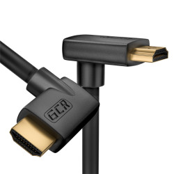 GCR Кабель 2.0m HDMI 2.0, M правый угол/M верхний угол, черный нейлон, HDR 4:2:2, Ultra HD, 4K 60 fps 60Hz/5K*30Hz, 3D, AUDIO, 18.0 Гбит/с, 28/28 AWG, GCR-53289