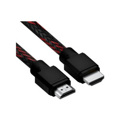 Кабель 1.5m HDMI 2.0, BICOLOR черно-красный нейлон, Ultra HD, 4K 60 fps 60Hz/5K*30Hz, 3D, AUDIO, 18.0 Гбит/с, 28AWG