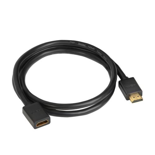 Greenconnect Удлинитель 1.0m v2.0 HDMI-HDMI черный, OD7.3mm, 28/28 AWG, позолоченные контакты, Ethernet 18.0 Гбит/с, 19M / 19F, GCR-HMFR6-BB3S-1m, тройной экран