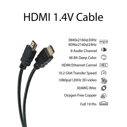 Кабель/ Кабель Telecom HDMI to HDMI (19M -19M) ver.1.4b, 1.8/2м <CG501D-2M>