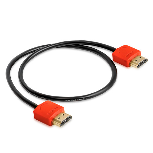 Greenconnect Кабель SLIM 3.0m HDMI 2.0, красные коннекторы Slim, OD3.8mm, HDR 4:2:2, Ultra HD, 4K 60 fps 60Hz, 3D, AUDIO, 18.0 Гбит/с, 32/32 AWG, GCR-51601