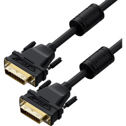 GCR Кабель PROF 7.0m DVI-D, черный, GOLD, ферритовые кольца, OD 8.5mm, 28 AWG, DVI/DVI, 25M/25M, двойной экран, GCR-DM2DMC2-7.0m