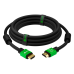 Greenconnect Кабель 1.2m HDMI версия 2.0, HDR 4:2:2, Ultra HD, 4K 60 fps 60Hz/5K*30Hz, 3D, AUDIO, 18.0 Гбит/с, 28/28 AWG, OD7.3mm, тройной экран, нейлон, AL корпус зеленый, ферритовые кольца, GCR-51005