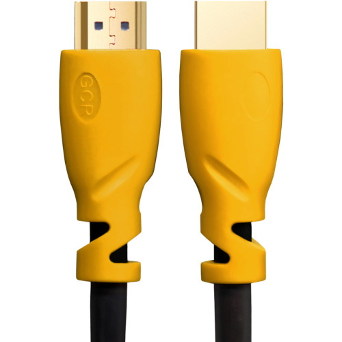 GCR Кабель 1.5m HDMI версия 1.4, черный, желтые коннекторы, OD7.3mm, 30/30 AWG, позолоченные контакты, Ethernet 10.2 Гбит/с, 3D, 4K GCR-HM340-1.5m, экран