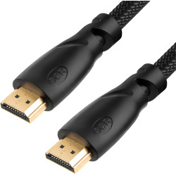 Greenconnect Кабель 0.3m HDMI версия 2.0, HDR 4:2:2, Ultra HD, 4K 60 fps 60Hz/5K*30Hz, 3D, AUDIO, 18.0 Гбит/с, 28/28 AWG, OD7.3mm, тройной экран, черный нейлон, GCR-HM811-0.3m